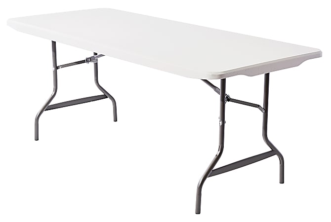 Realspace Molded Plastic Top Folding Table 29 H x 72 W x 30 D Gray