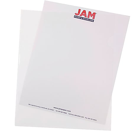 Jam Paper Plastic Sleeves, 9 x 11 1/2, Clear, 12/Pack