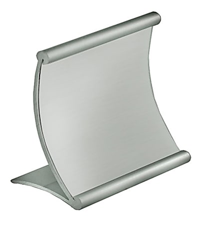 Azar Displays Metal Horizontal Curved Sign Holder, 4"H x 4"W x 3"D, Silver