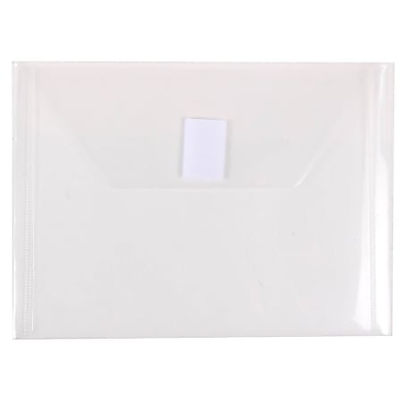 JAM Paper® Plastic Booklet Envelopes With Hook-And-Loop Fastener,