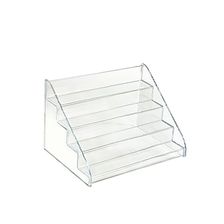 Azar Displays 4-Tier Counter Step Display, 8”H x 12”W x 8”D, Clear