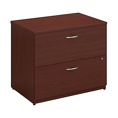 Bush Business Furniture Components 35-2/3"W Lateral 2-Drawer File Cabinet, Mahogany/Mahogany, Standard Delivery