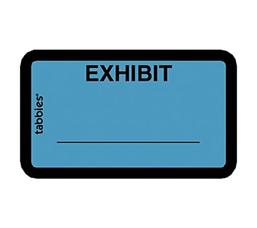 Tabbies Color-coded Legal Exhibit Labels, TAB58091, 1 5/8"W x 1"L, Blue, Pack Of 252