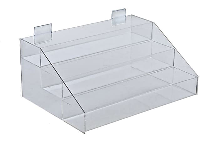 Azar Displays 3-Tier Counter Display Organizer, 7"H x 16"W x 11-3/4"D, Clear