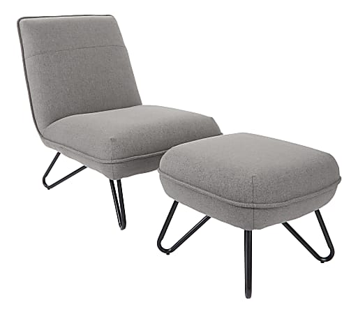 Ave Six Cortina Chair With Ottoman, Gray