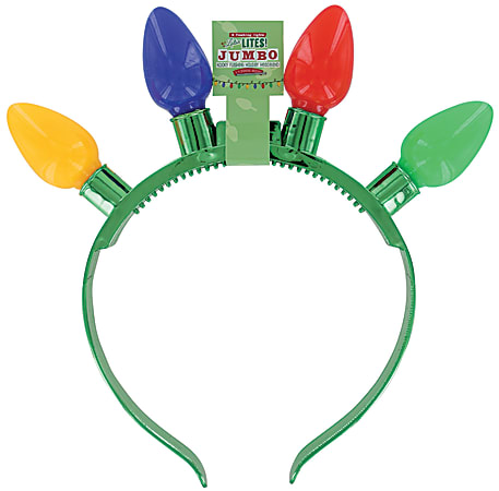 DM Merchandising Lotsa Lites JUMBO Flashing Headband 8 12 H x 7 W x 1 D  Multicolor - Office Depot