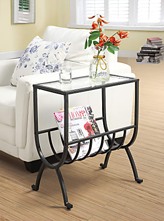 Monarch Specialties Curved Magazine Holder Accent Table