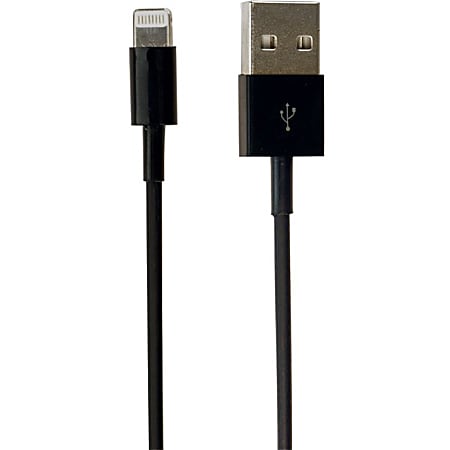 VisionTek Lightning to USB .25 Meter Cable Black (M/M) - 9.8 in USB lightning cable for iPhone, iPad Air, iPad Mini, iPod - Data and Power