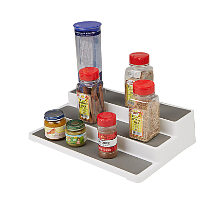 Mind Reader 3-Tier Step Storage Organizer, Gray