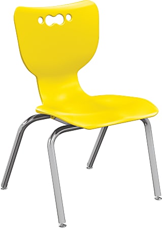 MooreCo Hierarchy Armless Chair, 14" Seat Height, Yellow