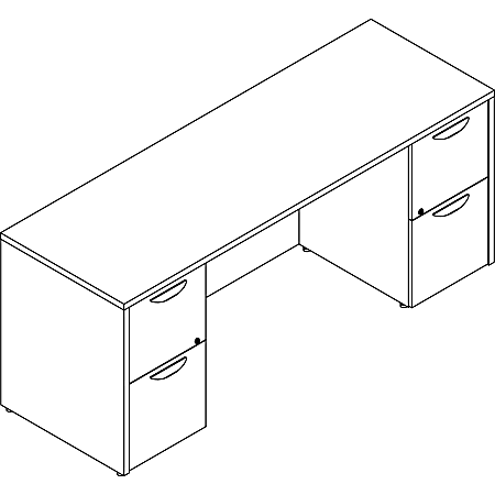 Lorell® Prominence 2.0 72"W Double-Pedestal Computer Desk, Gray Elm