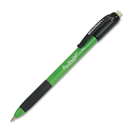 SKILCRAFT® Bio-Write Mechanical Pencils, 0.7 mm, Black/Green Barrel, Pack Of 12 (AbilityOne 7520-01-587-3934)