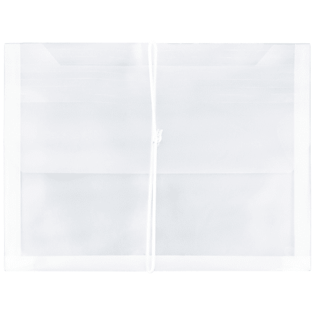 JAM Paper® Plastic Booklet Expansion Envelopes, Letter-Size, 9 3/4" x 13", Snap Closure, Clear