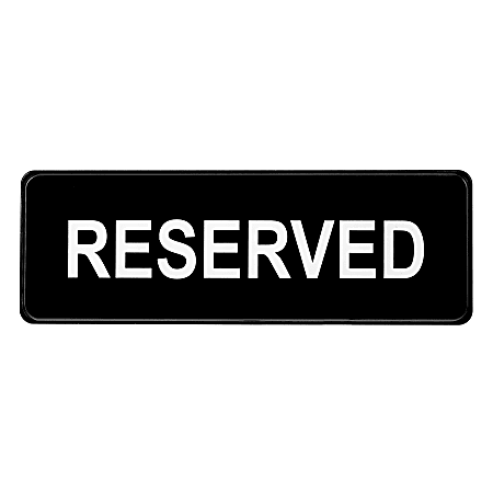 Alpine Reserved Signs, 3" x 9", Black, Pack Of 15 Signs
