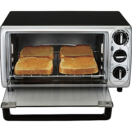 Proctor Silex 4-Slice Toaster Oven - Countertop Oven With Bake Pan In Black