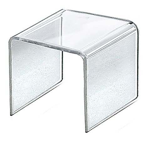 Azar Displays Riser Displays, 3-1/2”H x 3-1/2”W x 3-1/2”D, Clear, Pack Of 4 Risers