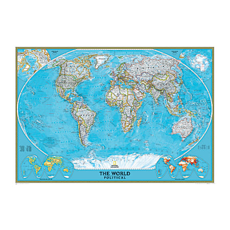 National Geographic Maps World Mural Map, 76 1/2" x 110"