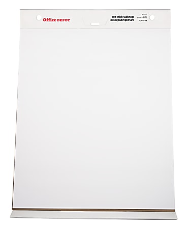 FL1219011-001 White Office Depot 80% Recycled Restickable Easel Pad with Liner 30 Sheets x 35 1/2in 25in 