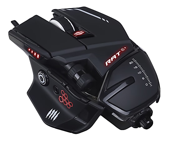 Mad Catz The Authentic R.A.T. 6+ Optical Gaming Mouse - PixArt PMW3360 - Cable - Black - 1 - USB 2.0 - 12000 dpi - 11 Button(s)