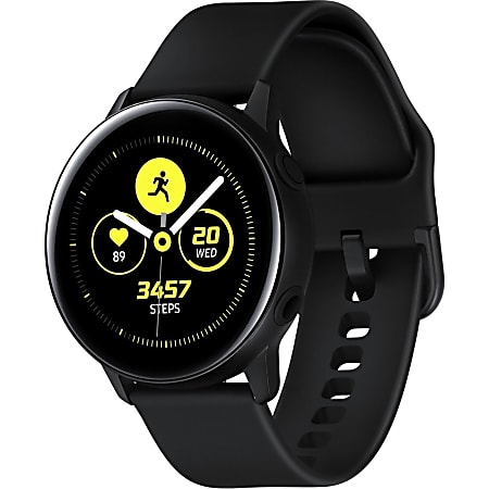 Samsung Galaxy Watch Active (40mm), Black (Bluetooth) - Wrist - Accelerometer, Barometer, Gyro Sensor, Health Sensor, Heart Rate Monitor, Ambient Light Sensor - Timer, Phone, Push Notification
