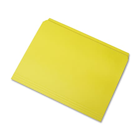 SKILCRAFT® Straight-Cut Color File Folders, Letter Size, 100% Recycled, Yellow, Box Of 100