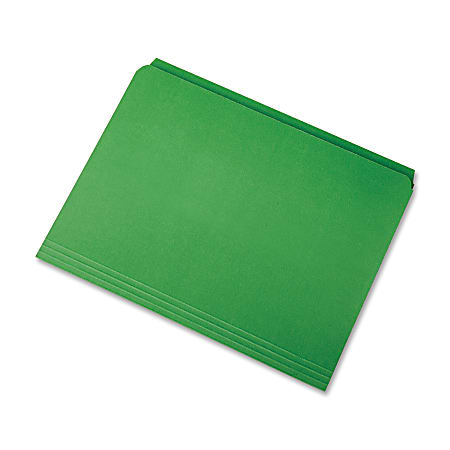 SKILCRAFT® Straight-Cut Color File Folders, Letter Size, 100% Recycled, Green, Box Of 100