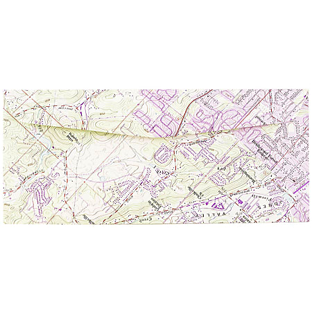 JAM Paper® Booklet Envelopes, #10, Gummed Seal, Map Print, Pack Of 25