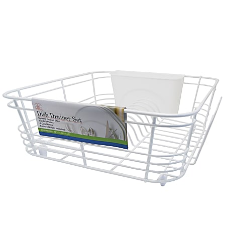 Better Houseware 2-Piece Dish Drainer, 5"H x 13"W x 14-1/2"D, White