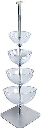 Azar Displays 4-Tier Cascading Bowl Display, 60"H x 17"W x 17"D, Clear
