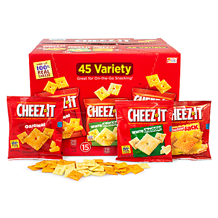 Cheez-It Variety Pack, 1.5 Oz, Pack Of 45 Bags