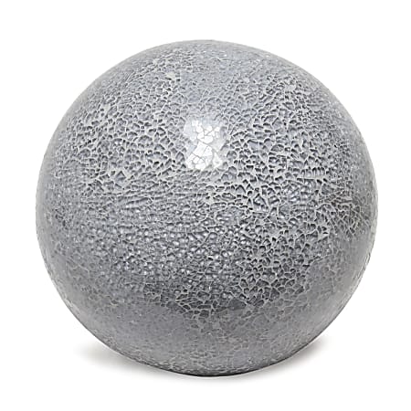 Simple Designs 1-Light Mosaic Stone Ball Table Lamp, 7-3/4"H, Gray