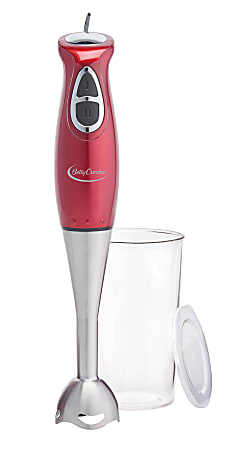 Betty Crocker 2-Speed Hand Blender With Mixing Beaker, 20.28 Oz, Red