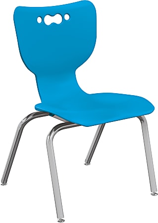 MooreCo Hierarchy Armless Chair, 16" Seat Height, Blue