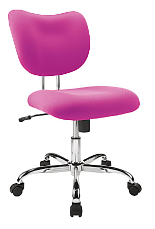 Brenton Studio® Jancy Mesh Low-Back Fabric Task Chair, Pink/Chrome
