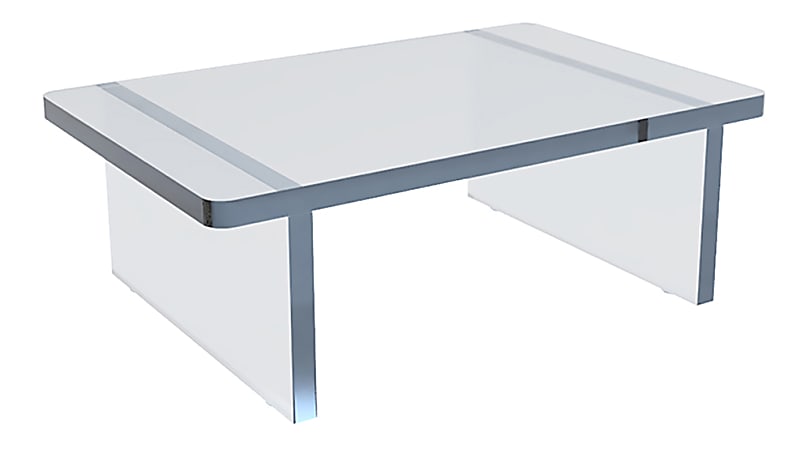 Azar Displays Deluxe Acrylic Monitor Riser Display, 4”H x 11-3/4”W x 7-3/4”D, Clear