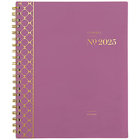 2025 Cambridge® WorkStyle Balance Weekly/Monthly Planner, 8-1/2" x 11", Red Violet, January To December