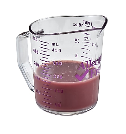 Cambro Camwear Measuring Cups, 16 Oz, Allergen-Free Purple,
