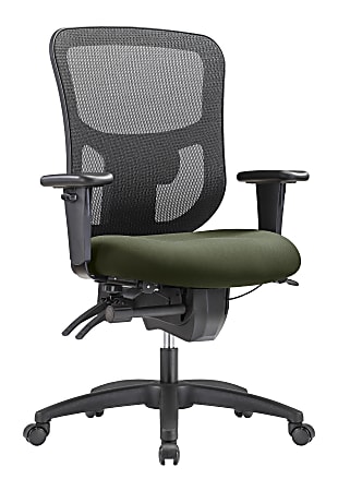 WorkPro® 9500XL Series Big & Tall Ergonomic Mesh/Premium Fabric Mid-Back Chair, Black/Olive, BIFMA Compliant