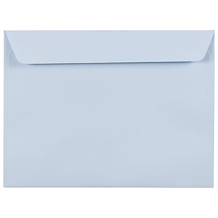 JAM Paper® Booklet Envelopes, 9" x 12", Gummed Seal, Baby Blue, Pack Of 25