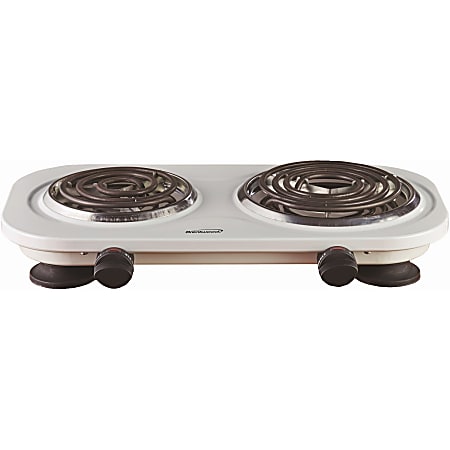 Brentwood TS-361W 1500w Double Electric Burner, White -