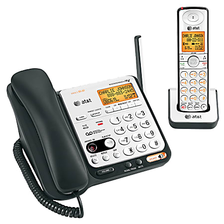 AT&T CL84209 DECT 6.0 Digital Dual-Handset Corded/Cordless Phone With Answering System
