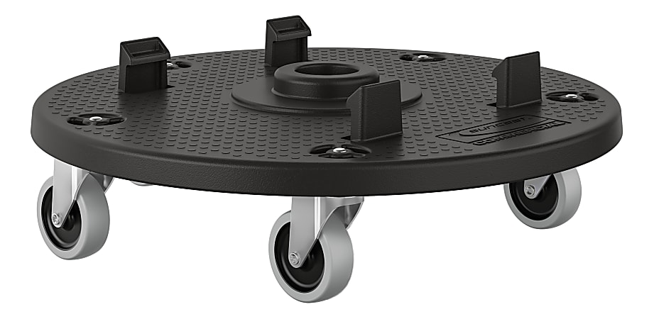 Suncast Commercial Utility Trash Can Dolly, Standard Duty, 6-3/4" x 20-11/16", Black