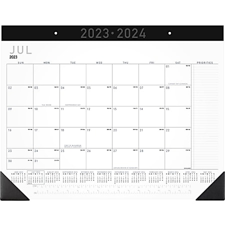 2023-2024 AT-A-GLANCE® Contemporary Academic Monthly Desk Pad Calendar, 21-3/4" x 17", July 2023 To June 2024, AY24X00