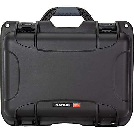 Nanuk 915 Storage Case - Internal Dimensions: 13.80" Length x 9.30" Width x 6.20" Height - External Dimensions: 15.8" Length x 12.1" Width x 6.8" Height - 17 lb - 3.43 gal - Latch Closure - Rugged - Stackable