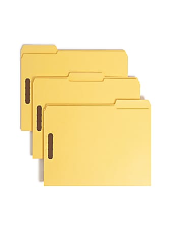 Smead® Color Reinforced Tab Fastener Folders, Letter Size,