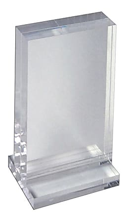 Azar Displays Imperial Acrylic Block Sign Holder, 7-3/4"H x 5"W x 3"D, Clear