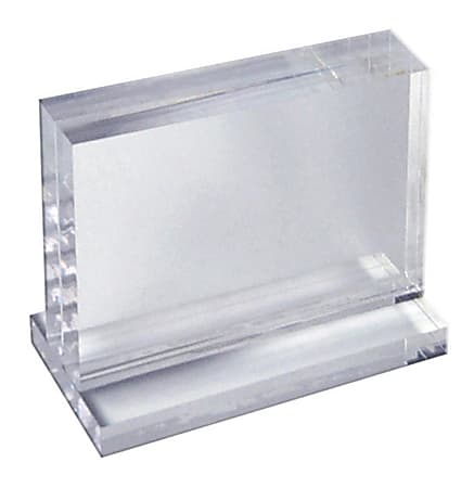 Azar Displays Imperial Acrylic Block Sign Holder, 5"H x 7" x 1-1/2"D, Clear