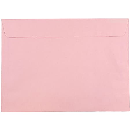 JAM Paper® Booklet Envelopes, 9" x 12", Gummed Seal, Baby Pink, Pack Of 25