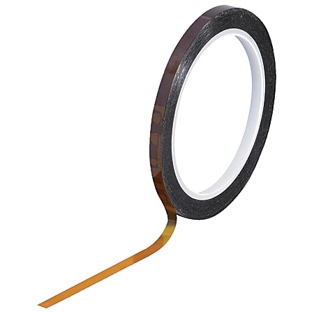 Kapton® Sealing Tape, 3" Core, 0.25" x 108', 1 mil, Amber