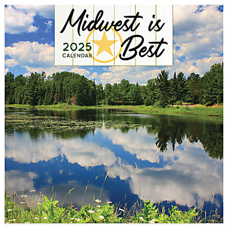 2025 TF Publishing Monthly Mini Wall Calendar, 7” x 7”, Midwest Is Best, January 2025 To December 2025